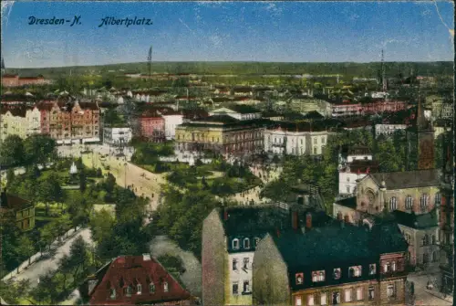 Ansichtskarte Innere Neustadt-Dresden Albertplatz - Fernsicht 1926