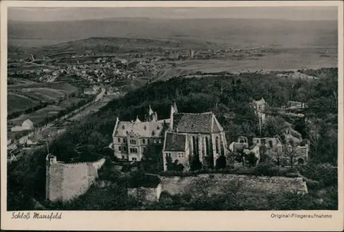 Ansichtskarte Mansfeld Luftbild Schloß 1934