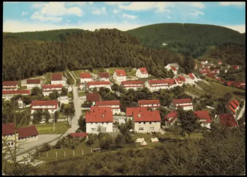 Bad Grund (Harz) Panorama-Ansicht Blick vom Knollen zur Siedlung 1970