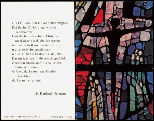 Portrait Geistliche - Kirche Religion Gedenkblatt Kardinal Döpfner 1980