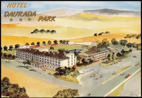 Postale Tarragona Hotel Durada Park - Künstlerkarte 1989  Spanien Spain