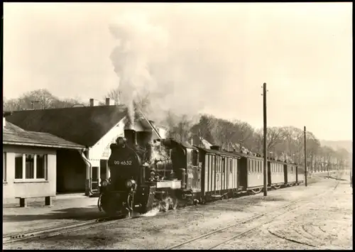 Schmalspurbahn Putbus-Göhren Einfahrt Personenzug Bahnhof Binz-Ost 1977