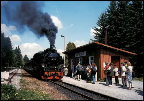 Eisenbahn Lokomotive Dampflokomotive Bahnhof Vierenstraße  Fichtelbergbahn 2001