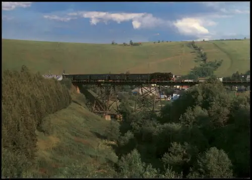 Oberwiesenthal Viadukt der Schmalspurbahn über das Hüttenbachtal 1995