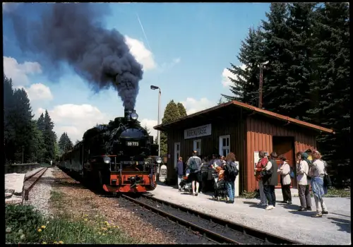 Eisenbahn Lokomotive Dampflokomotive Bahnhof Vierenstraße  Fichtelbergbahn 2001