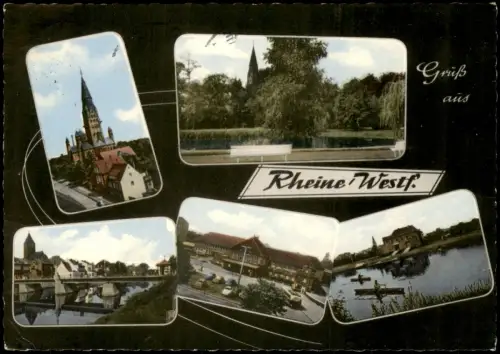 Ansichtskarte Rheine Westfalen 5 Bild Straße Brücke Bahnhof 1972