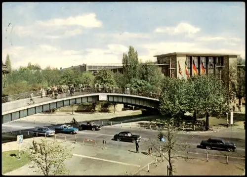 Ansichtskarte Düsseldorf Messegelende Aluminiumbrücke 1963