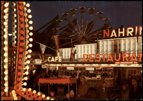 Ansichtskarte Bremen Bremer Freimarkt bei Nacht Riesenrad 1971