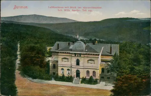 Ansichtskarte Barmen-Wuppertal Luftkurhaus mit Blick ins Murmelbachtal 1926