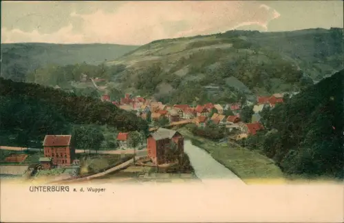 Ansichtskarte Burg an der Wupper-Solingen Unterburg - Stadtpartie 1909