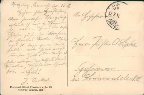 Postcard Bad Flinsberg Świeradów-Zdrój Gasthaus Iserkamm 1910