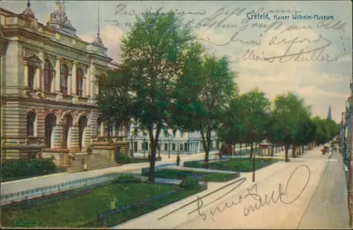Ansichtskarte Krefeld Crefeld Kaiser Wilhelm-Museum - Straße 1914