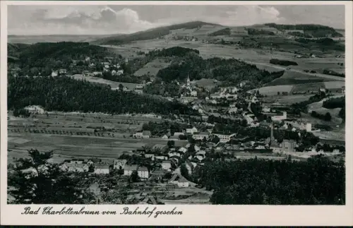 Postcard Bad Charlottenbrunn Jedlina-Zdrój Blick auf die Stadt 1938
