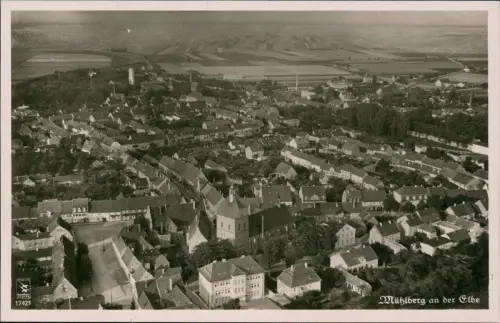 Ansichtskarte Mühlberg/Elbe Miłota Luftbild Fliegeraufnahme 1940