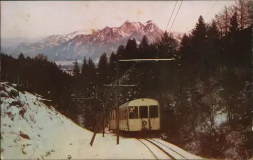 Ansichtskarte Bayrischzell Wendelstein Wendelsteinbahn Winter Naturfarben 1925