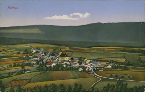 Postcard Markt Krönau Křenov Stadtblick 1930  Pardubitz Pardubice