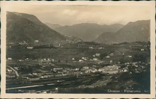 Ansichtskarte Chiasso Stadtpartie Bahnhof Fotokarte Tessin 1929