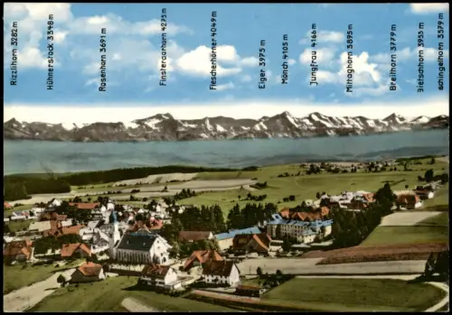 Ansichtskarte Höchenschwand Stadt mit schweizerischen Alpen 1971