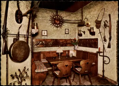 Ansichtskarte Wirtheim Sitzecke Landsknechts Schenke Kr. Gelnhausen 1965