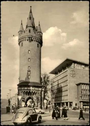 Ansichtskarte Innenstadt-Frankfurt am Main Eschenheimer Turm VW Käfer 1965