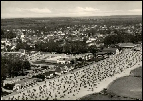 Ansichtskarte Grömitz (Holstein) Luftbild Strand Hotel Hinterland 1962
