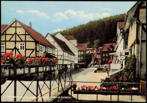 Ansichtskarte Beiseförth-Malsfeld Ortsansicht Straße mit Autos 1965