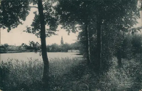 Postcard Neudamm (Neumark) Dębno Partie am See - Stadt 1920