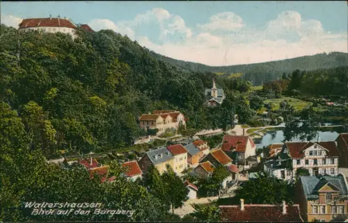 Ansichtskarte Waltershausen Blick vom Burgberg 1926