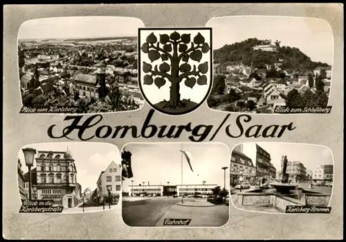 Ansichtskarte Homburg ( Saarpfalz) Bahnhof Karlsbergstraße Ort 5 Bild 1965