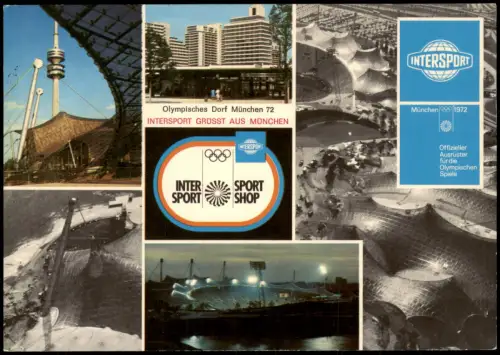 Milbertshofen-München Olympiapark Intersport Werbekarte Olympia 1972