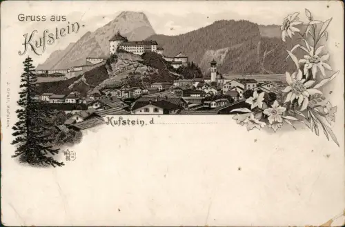 Ansichtskarte Litho AK Kufstein Gruss aus... Stadtpartie 1897