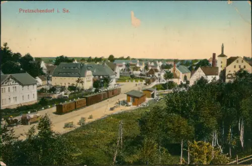 Ansichtskarte Pretzschendorf Stadt Bahnhof Zug 1911