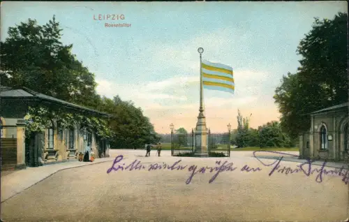 Ansichtskarte Leipzig Rosentaltor Parkanlage Rosental 1908