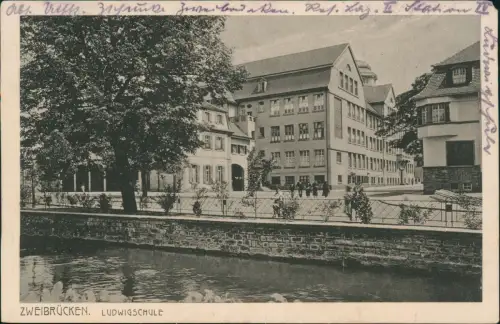 Ansichtskarte Zweibrücken Ludwigsschule 1916