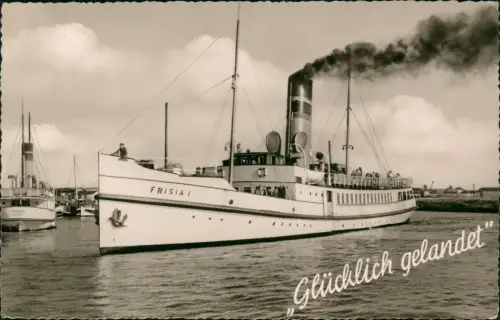 Ansichtskarte Norderney Dampfer Frisia I 1956
