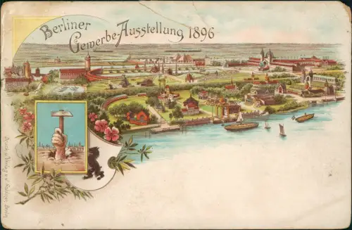 Ansichtskarte Litho AK Berlin Berliner Gewerbe-Ausstellung 2 Bild 1896