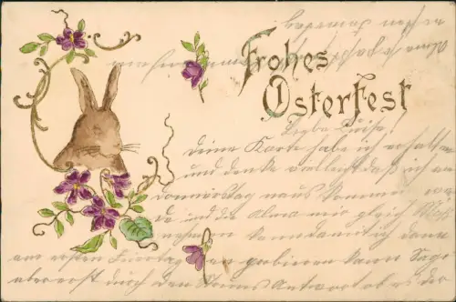 Ansichtskarte  Ostern Easter Hase Osterfest Goldrand 1903 Goldprägung