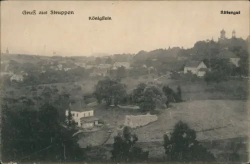Ansichtskarte Struppen (Sächsische Schweiz) Rittergut und Königstein 1914