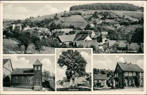 Willensen Harz-Bad Grund (Harz) 4 Bild Schule Geschäftshaus Ehrenmal 1959