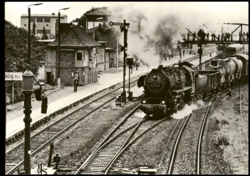 Ansichtskarte Bad Belzig Dampflokomotiven im Einsatz Baureihe 52.80, 1980 1983