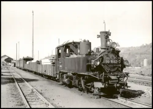 Grünstädtel Schwarzenberg Erzgebirge Dampflokomotive 99  Bahnhof  1970