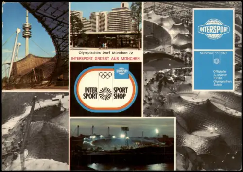 Milbertshofen-München Olympiapark Intersport Werbekarte Olympia 1972