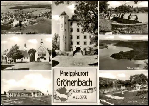 Ansichtskarte Grönenbach (Allgäu) MB: Luftbilder Markt Minigolf 1974