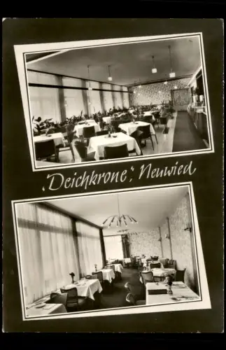 Ansichtskarte Neuwied (Rhein) Cafe Restaurant Deichkrone 2 Bild Innen 1966