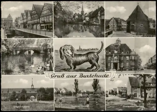 Ansichtskarte Buxtehude MB: Siedlung Kaserne Fleet Heidebad 1969