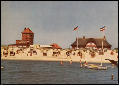 Ansichtskarte Burg auf Fehmarn Ostseebad Strandpartie Restaurant 1966