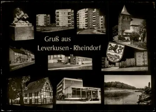 Ansichtskarte Rheindorf-Leverkusen MB: Neubauten Straßen Sparkasse 1968