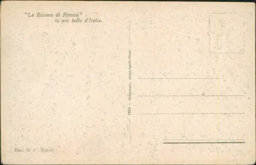 Cartolina Rimini Spiaggia - Segelboote, Strand 1933