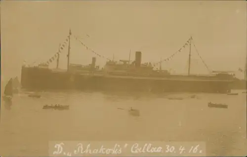 Postcard Callao Peru Dampfer Steamer Rhakotis 1916 Privatfoto