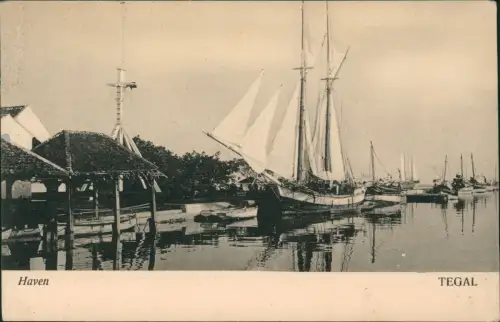 Postcard Tegal Java Hafen Segelboot 1912  Indonesia